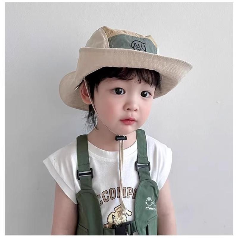 Kids Wide Brim Bucket Hats Quick Drying Thin Mesh Sun Hat Adjustable Drawstring for Summer Holiday Seaside Vacation