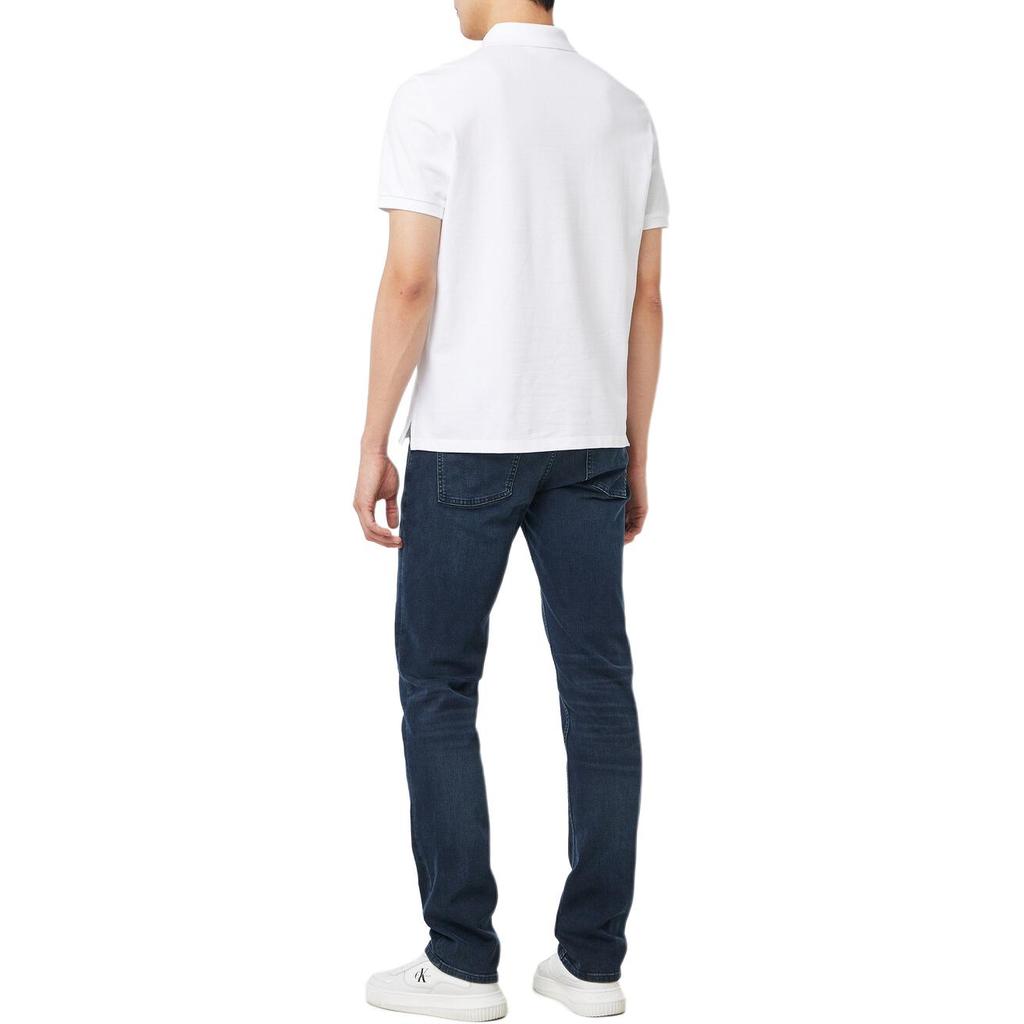 Calvin Klein Minimalist Commuter Versatile Comfortable Slim Fit Basic Solid Color Logo Embroidered Short Sleeve Polo Shirt Men Tops 40EM269-YAF