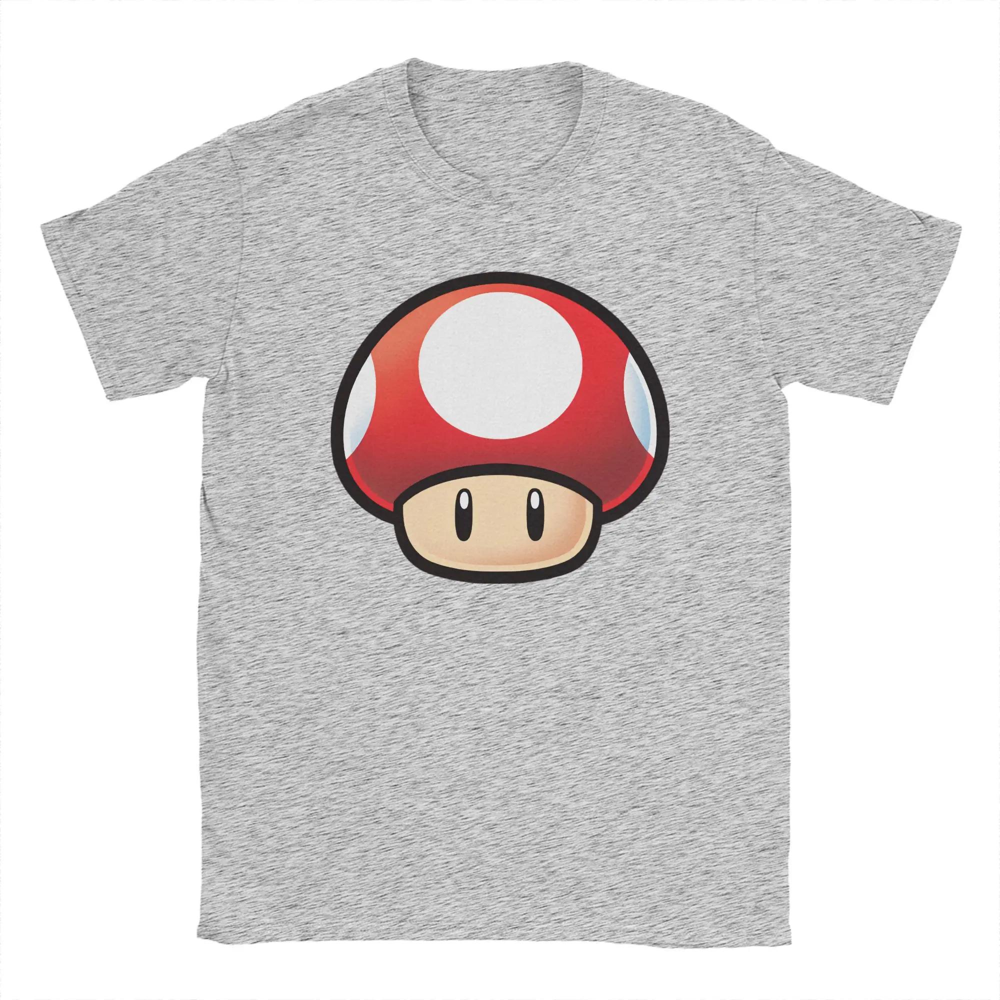 

Miniso Red Mushroom Marios T Shirts Mens Womens Cotton Vintage TShirts Round Neck Tees Short Sleeve Clothing Printing S