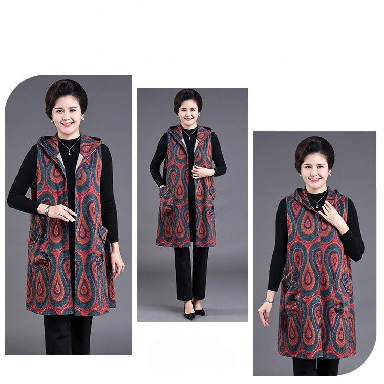 2026 Spring/Autumn New Fashionable Mom's Clothing Plus Size Middle Aged and Elderly Women's Elegant Vest Jacket