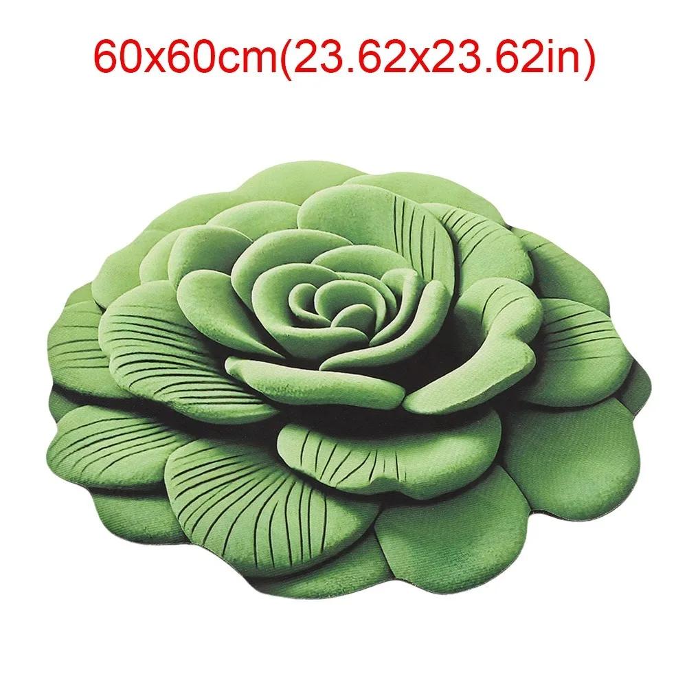 Special-shaped Sunflower Carpet Soft Absorbent Flower Carpet 60x60cm Non-slip Door Gasket for Living Room Tea Table Bedside