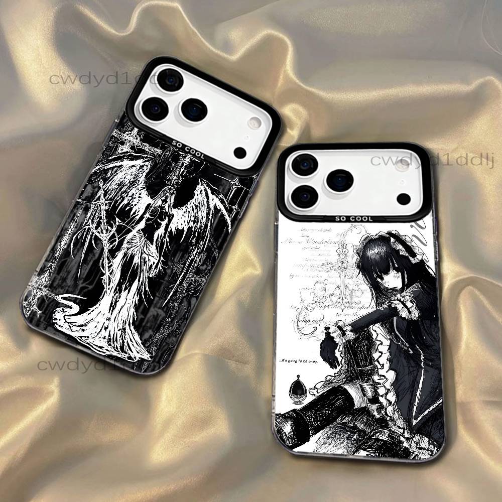 G-Gothic Cyber Sigil Cybersigilism For iPhone 17,16,15,14,13,12,X,8,Pro,Max,Plus,SE4,Air,Mini Black IMD Matte Case