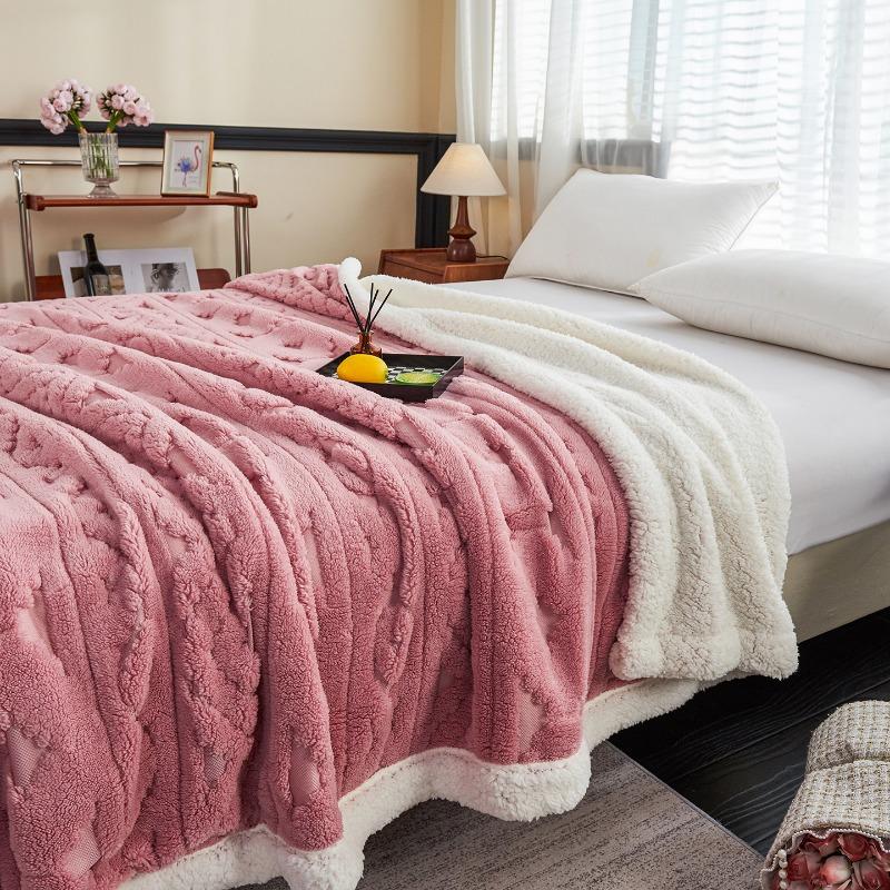 New Minimalist Hollow Jacquard Blanket Thickened Soft Warm Bed Blankets Quilt Multi Functional Sofa Blanket for Office Nap Time