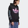 adidas Originals Black Men's Watercolor Printing Hooded Pullover Sweatshirt ED6273