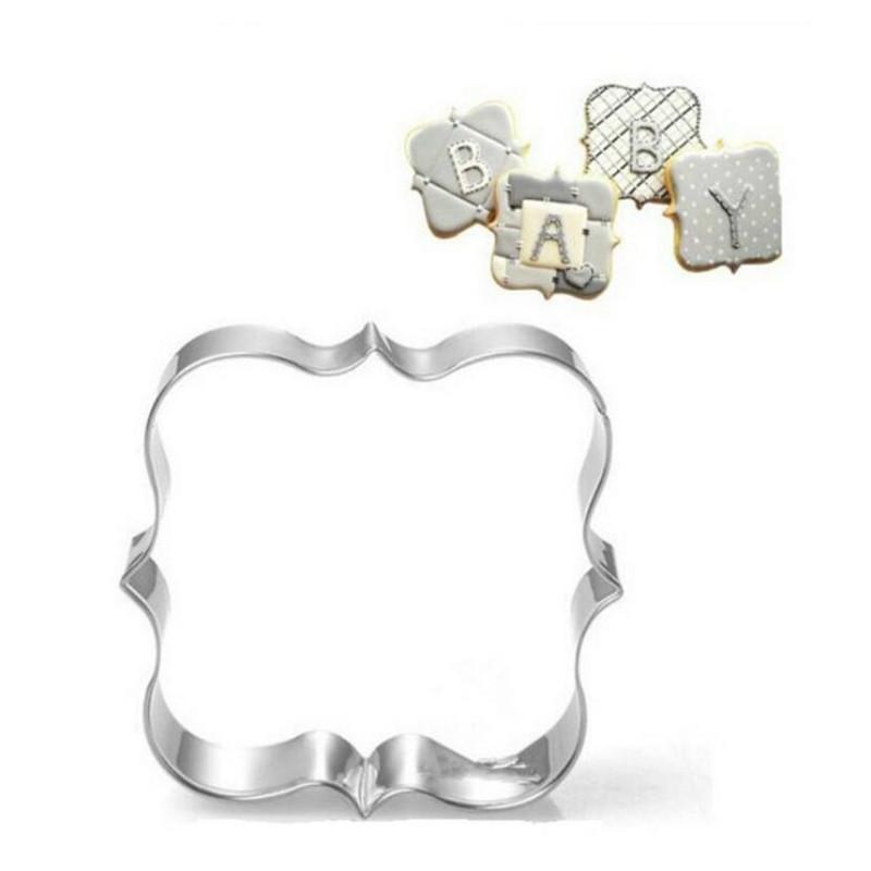 Sugar Biscuit Mold 3Pcs Plaque Cutter Cookies Frame DIY Cake Oval Square Rectangle Fancy Stainless Cookie Mold Stamp Pastry Tool