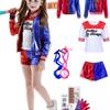 (Red, 4-5Y) Clown Villain Theme Movie Cosplay Costume, Clown Villain Movie Shirt Jacket Full Set Girls' Costume, Clown Costume Villain Costume