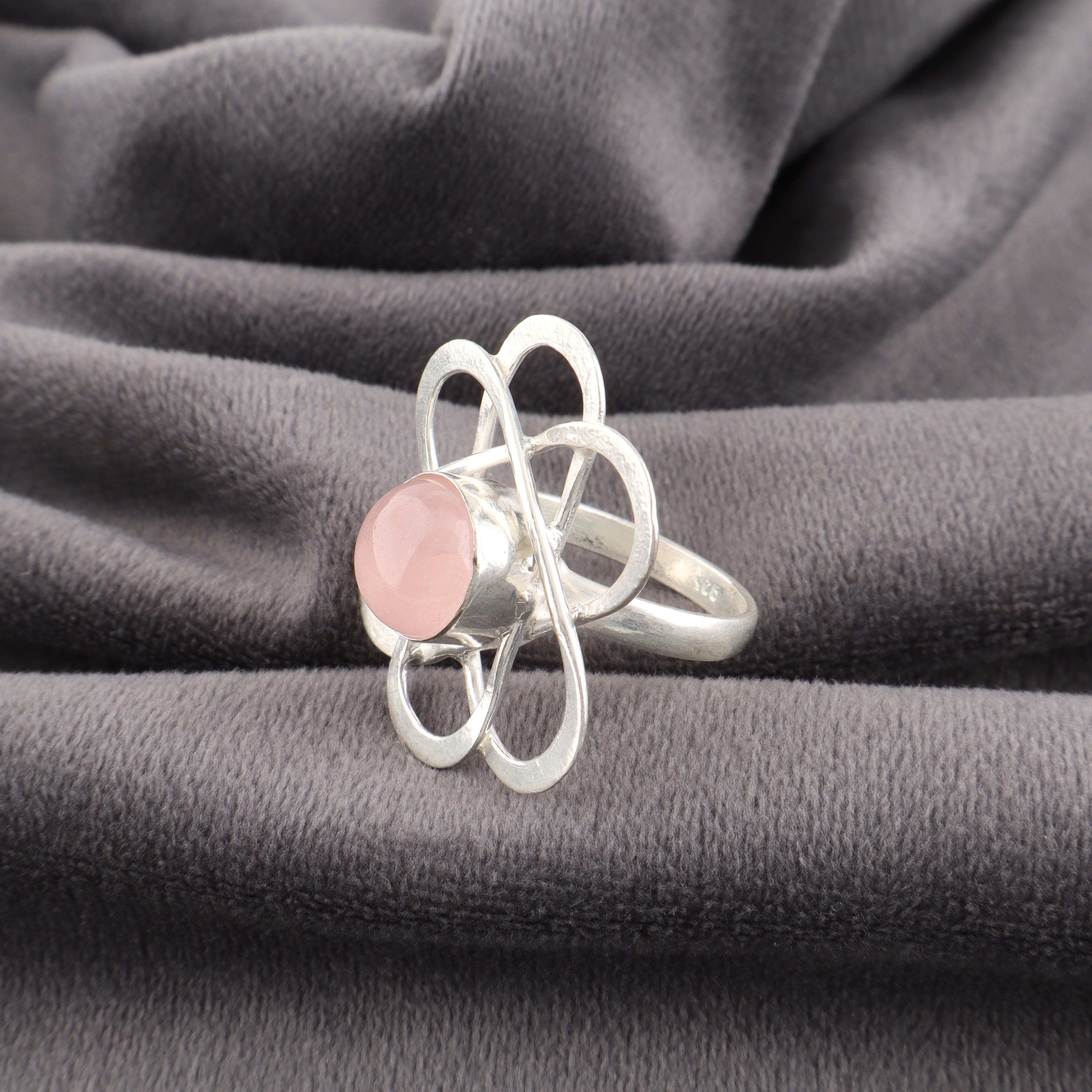 

Очаровательные украшения из розового кварца, кольцо из стерлингового серебра 925 пробы, великолепное серебряное кольцо ручной работы, для подарка на годовщину 12 розовый