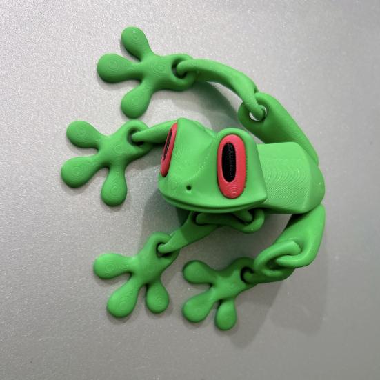 3D Printed Magnetic Frog Toy Movable Joints Frog Fridge Magnet Articulated Poseable Frog Model