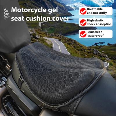 Coussin de siège moto en gel 3D nid d'abeille respirant absorption des chocs protection des zones sensibles