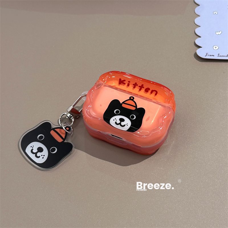 

Pro Protective Case Apple 2 Generation 3 Generation 4 Generation Bluetooth Earbuds Case All-Inclusive Drop-Resistant Silicone Soft Case Airpods4 Apple Airpods 3 Little Black Cat