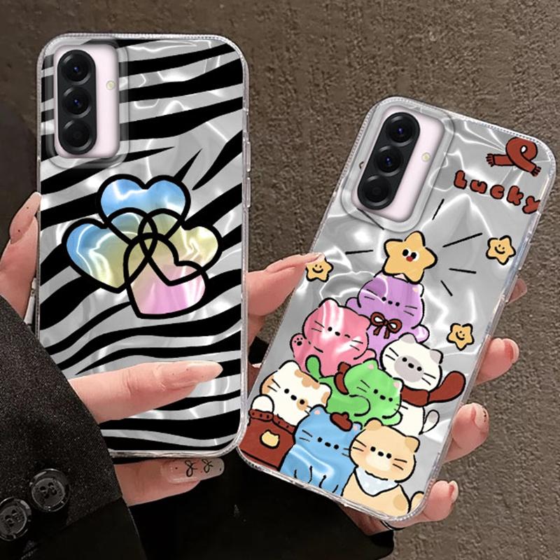 Cartoon Cat Heart Girls Case For Samsung Galaxy A56 A16 A26 A36 A06 A55 A35 A25 A15 A12 A32 A54 S24 S25 S22 S23 FE Fundas Cover