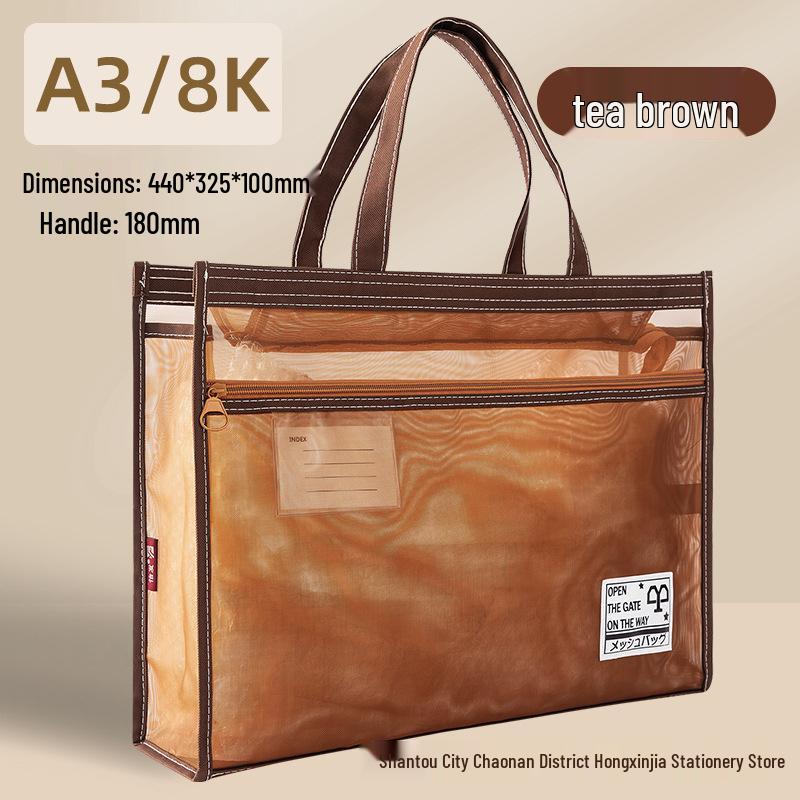 A3 Art Tote: Large Capacity Transparent Sketchbook Bag with 8K Drawing Space, Customizable Text/Logo Option