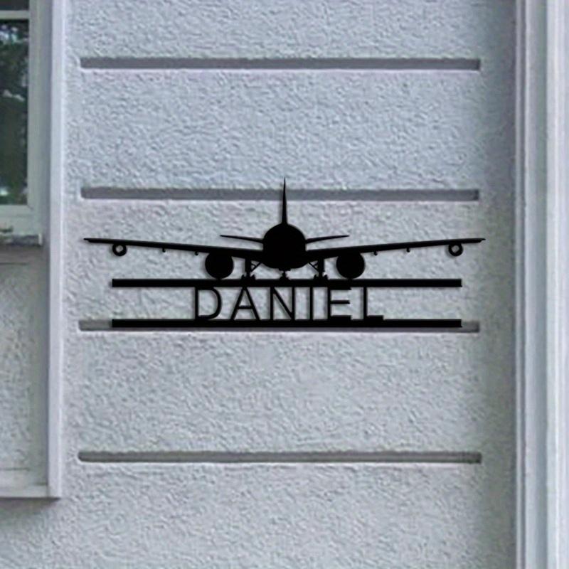 Custom Personalized Airplane Metal Wall Art, Dad Gift, Pilot Name Sign, Father's Day Present, Hangar Sign, Aviation Gift