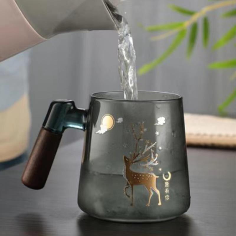 Heat-Resistant Glass Teacup Tea Separation Large-Capacity Water Cup Office Drinking Water Brewing Tea Cup Filter Three-Piece Cup With Lid