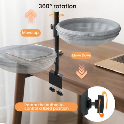 Katzenbett & Liege für Schreibtisch 360 Grad Verstellbare Netz-Hängematte mit Metallrahmen Atmungsaktives Weiches Netz Katzenkorb für Heim-Büro-Schreibtisch
