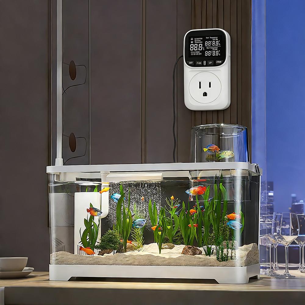 AC 110V Temperature Controller Outlet 15A US Plug Thermostat Socket with Probe -40~120℃ for Refrigerator Incubator Greenhouse 2