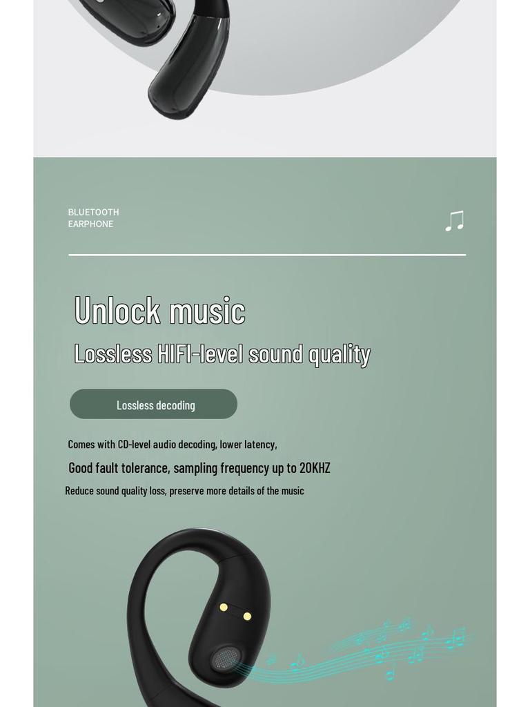 2025 New Cross-border Hot Selling Ear-hook Bluetooth Earphones Comfortable for Long Runs and Sports