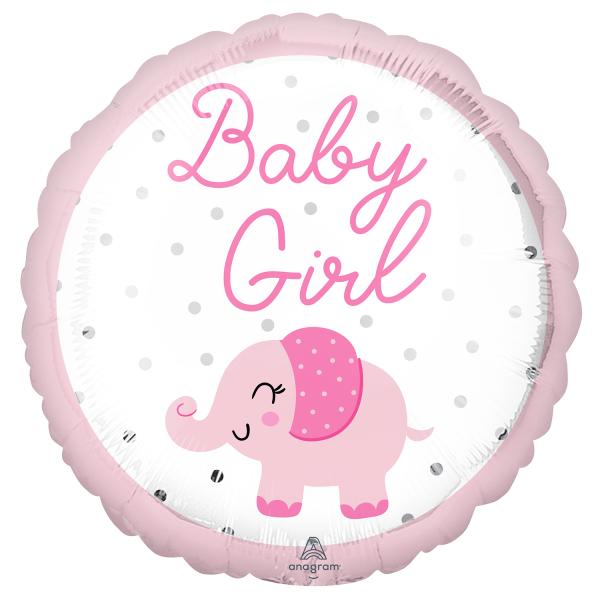 Balon Foliowy Baby Shower Słonik Różowy 43Cm