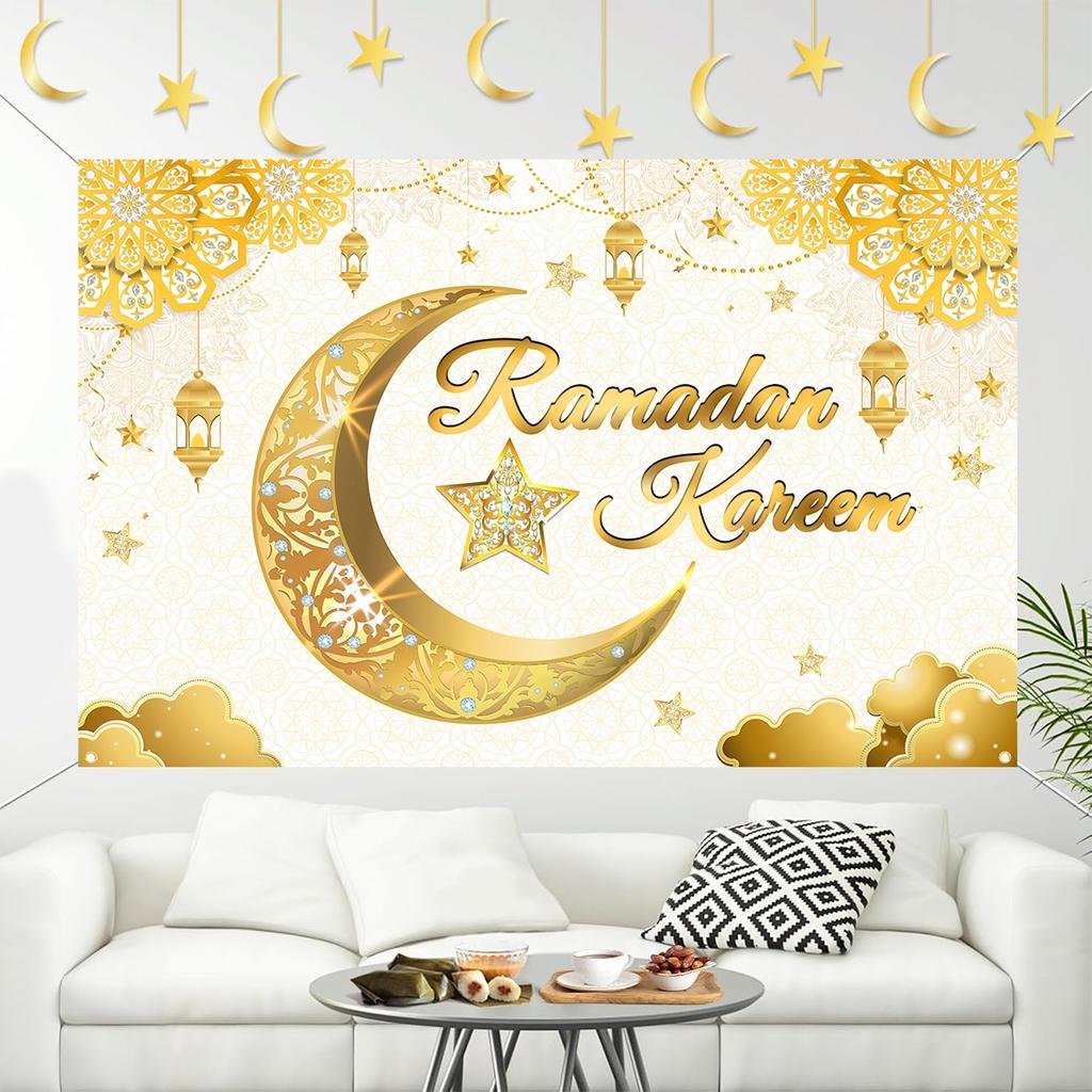 Eid Mubarak Background Ramadan Kareem Backdrop Islamic Muslim Party Supplies Eid Al-fitr Gifts Ramadan Decoration For Home 2026