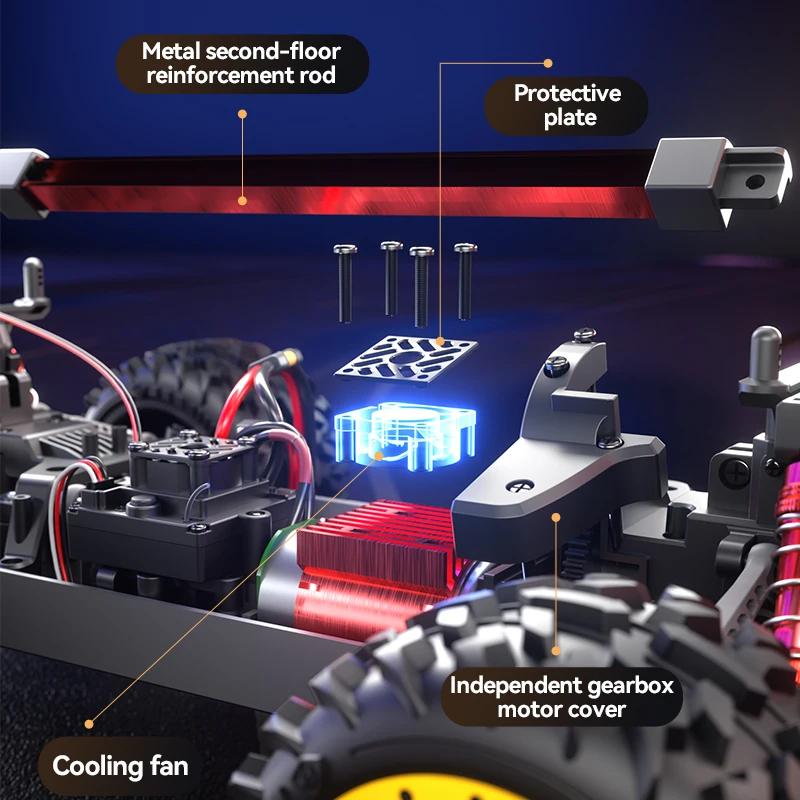 AAYB1 SG110 PRO 1:10 RC Car 2.4G 4WD High-Speed With Light Large Electric Remote Control Crawler 4x4 Off-Road Vehicle Toy For Kid Gift