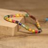 Rainbow Imperial Jasper Tila Bead Bracelet – Gold Accent Adjustable Boho Jewelry, Joy Energy Gift for Women