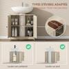 Bathroom Under-Sink Cabinet, 2 Doors, Adjustable Shelf, 60 x 30 x 60 cm, Grey