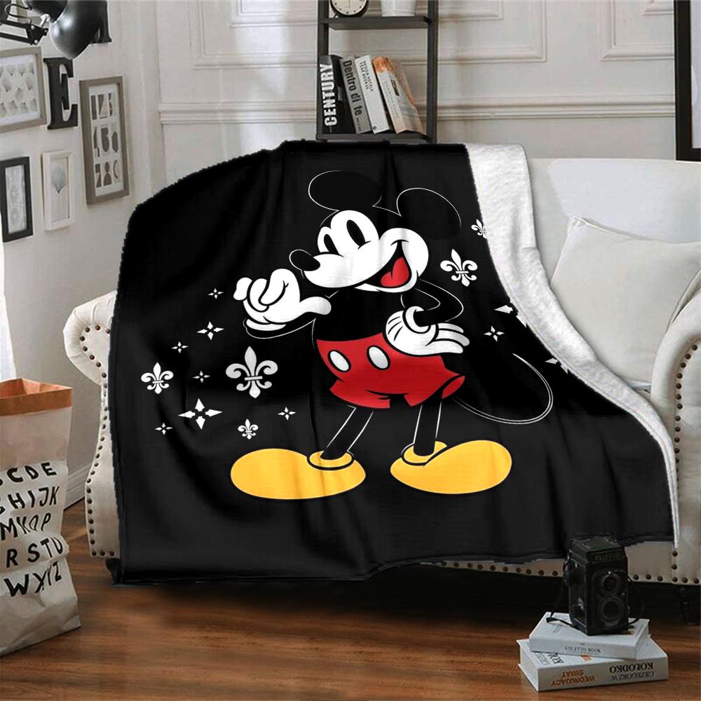 Mickey Mouse Classic Pose Blanket Soft Throw Blanket For Home Bedroom Bed Sofa Travel Office Solid Christmas Blanket