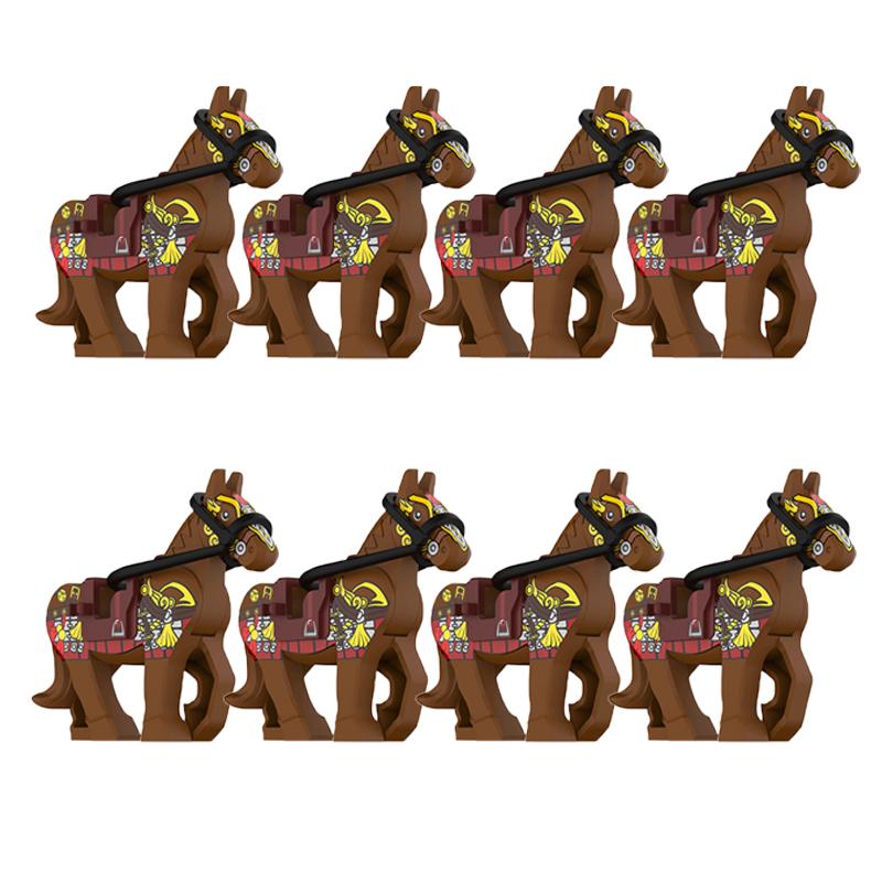 MOC Medieval Military Building Blocks Cavalry Regiment Knight Horse Animal Accessories Set Mini Bricks Buy Goods Boy Toy Gift