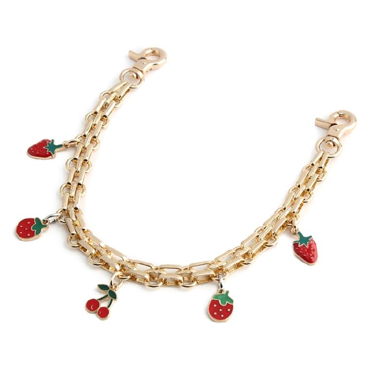 Unika Blomster Jordgubbsdesigner Kedjedekoration Väskprydnad För Väskor eller Handväska Erbjuder Hållbarhet Och Mode