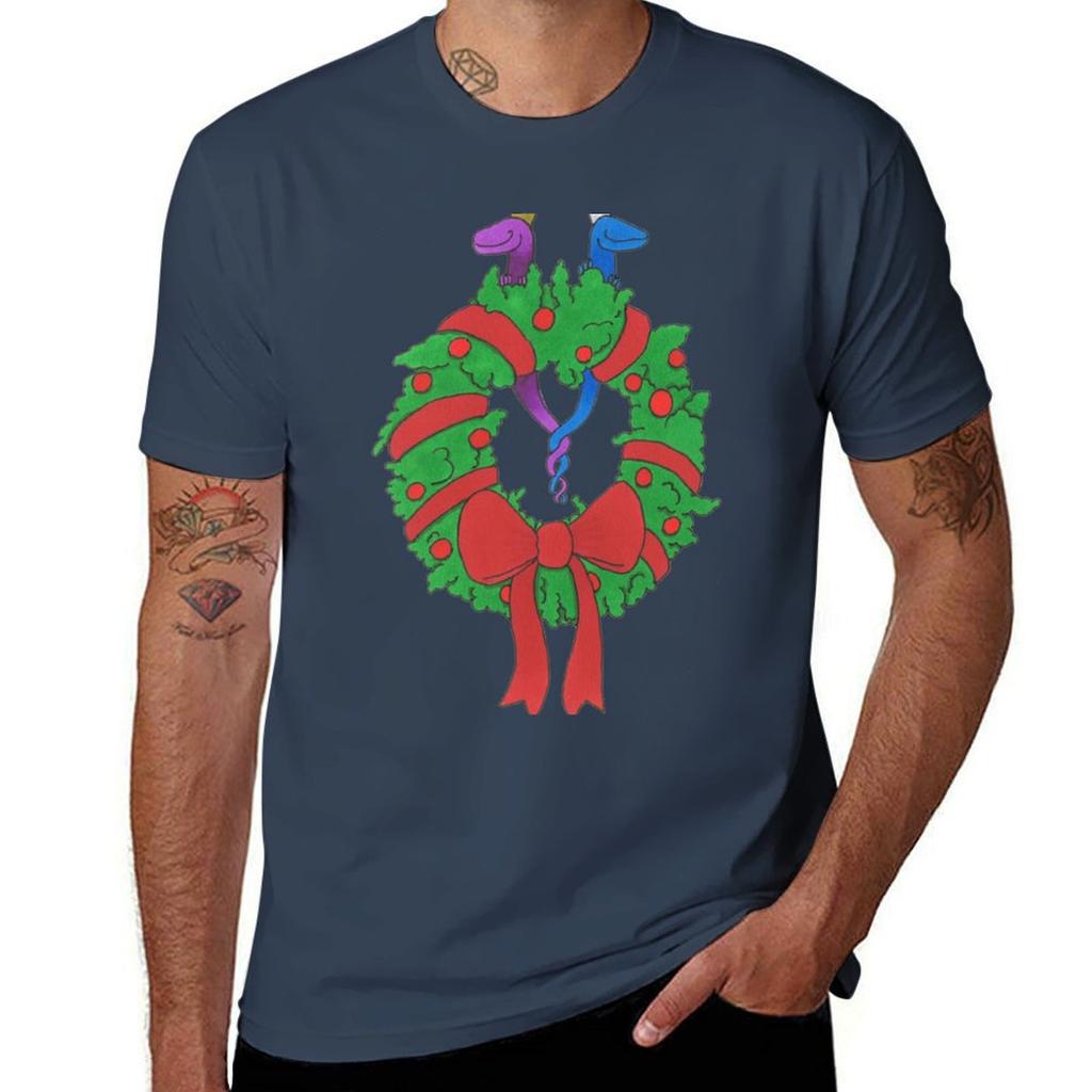 Runcible Monsters Christmas Wreath Tshirt Breathable Travel Tshirt