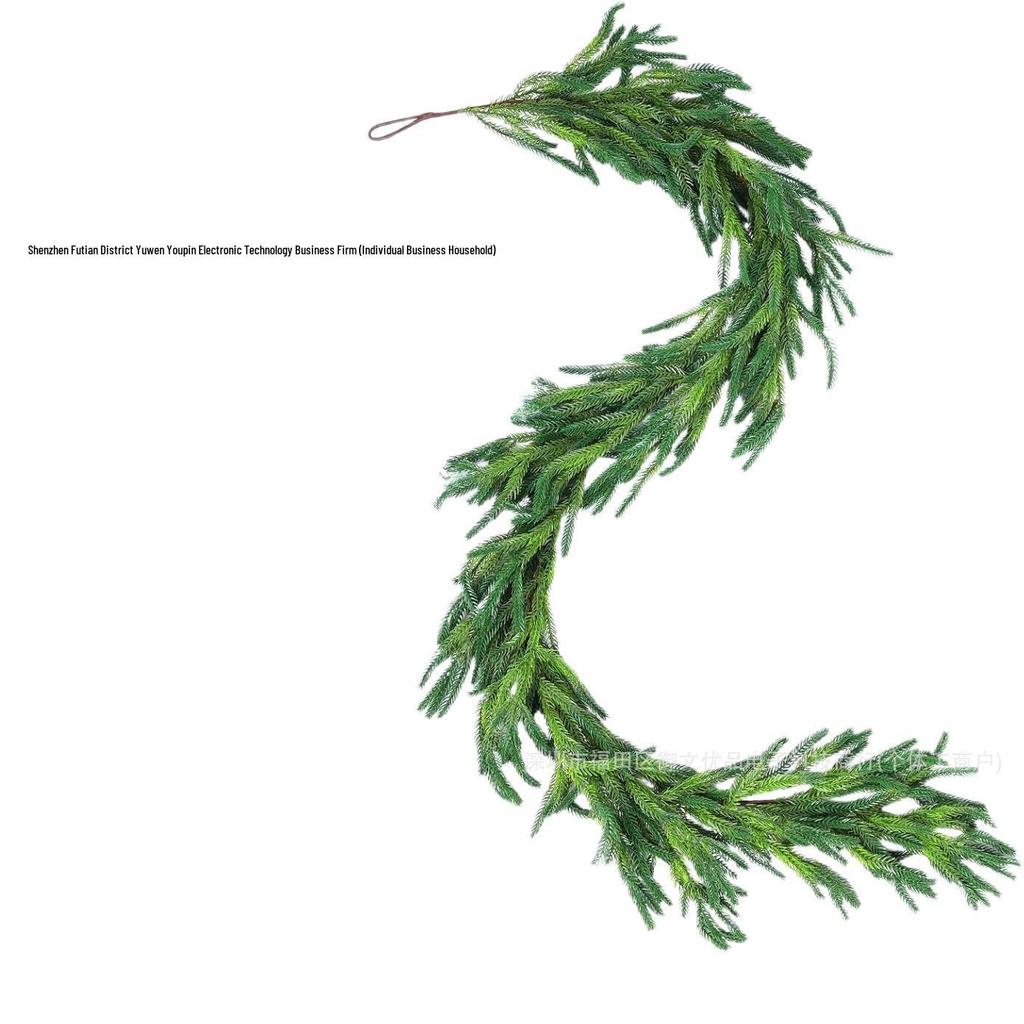 High-End Christmas Wreath with Pine Needles & Cypress Leaves - Wall, Staircase & Door Hanging Ornaments
