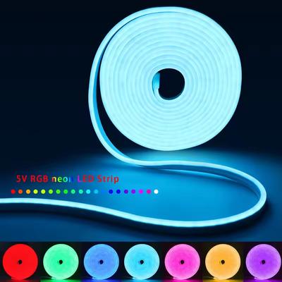 Single-Color RGB Neon LED Strip USB DC5V 24-Key Remote Control,Color Changing,Holiday Gift,Party Atmosphere Light,Festival Decor