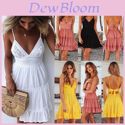 Stilvolles Damen Sommer Boho Mini-Kurzkleid für Abendcocktail- und Strandpartys