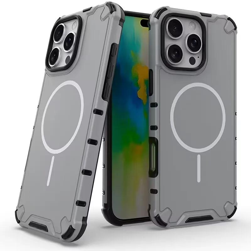 New  and Cool Magnetic Wireless Charge Anti Drop Armor Case for IPhone 16 15 14 13 12 11 Pro Max Plus For Magsafe Case