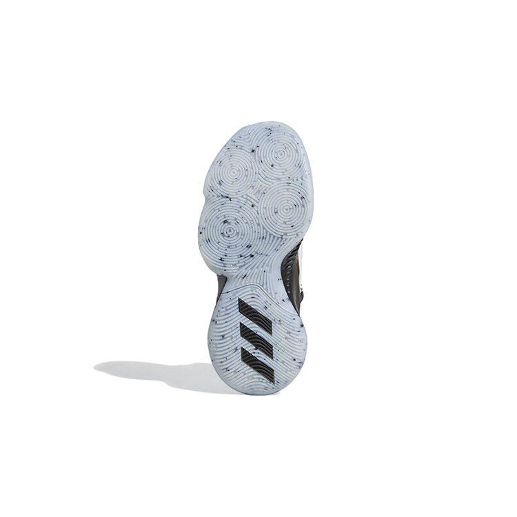 adidas Lockdown J Fabric Slip Resistant Abrasion Resistant Mid Top Children's Basketball Shoes White Black Unisex GZ3084