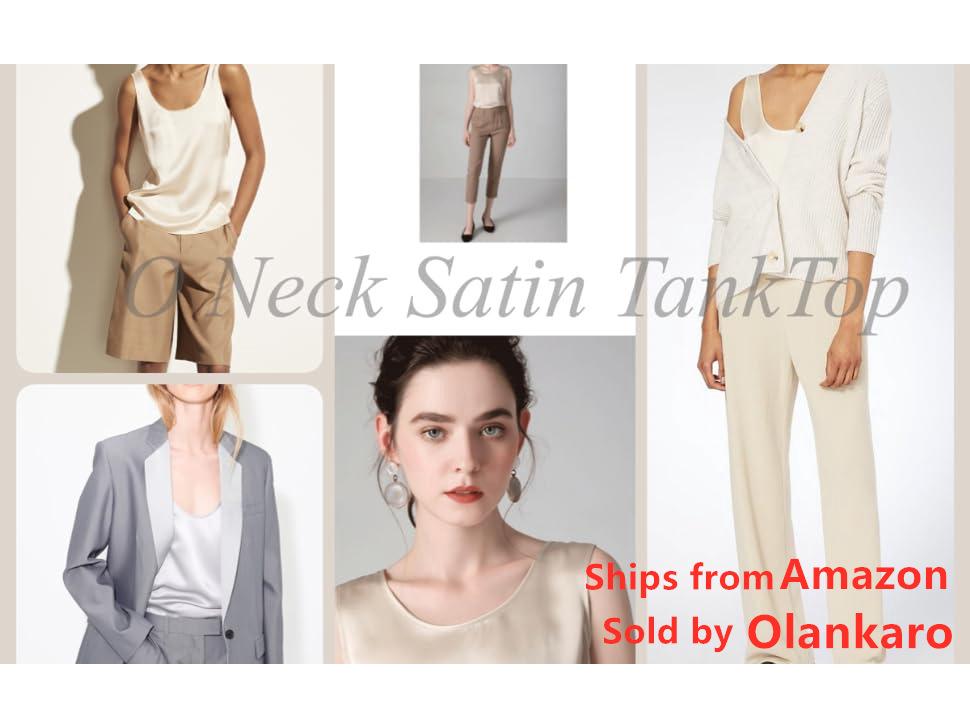 Sleeveless Satin Round Neck Women's Vest - European & American Style