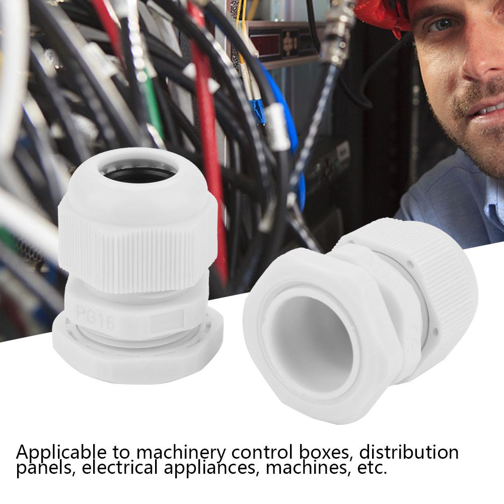 10PCSCelsiusset  IP68 Waterproof White Nylon Plastic Cable Gland Connector (PG16 )