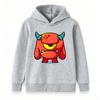Kids Boys Girls Cartoon One-Eyed Red Monster Print Pullover Hoodie, Soft Casual Long Sleeve Hooded Sweatshirt for Boys Girls Daily Wear Cosplay