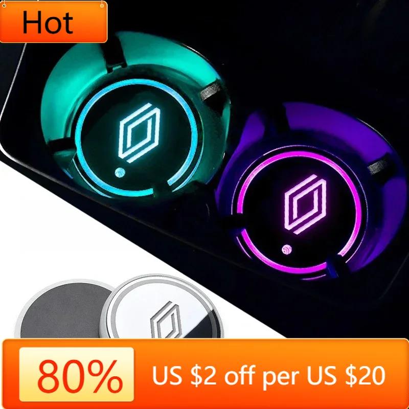 Interior Stickers 1/2pcs Car Luminous Coaster Non-Slip Mat For Renault Megane 1 Scenic Logan Laguna Espace Symbol Clio 4 RS Daci