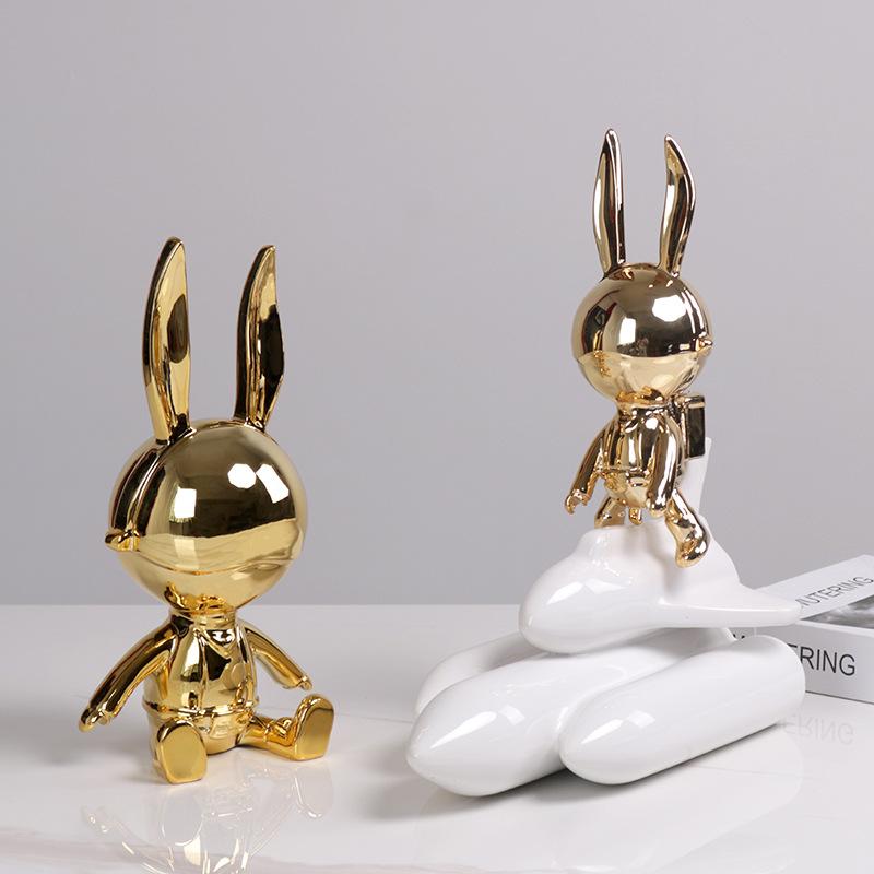 Kreatywny Wszechświat Kosmiczny Królik Kreskówkowy Ornament Astronauta Salon Biurko Pokój Dziecięcy Pokój Modelowy Dekoracja Wejścia