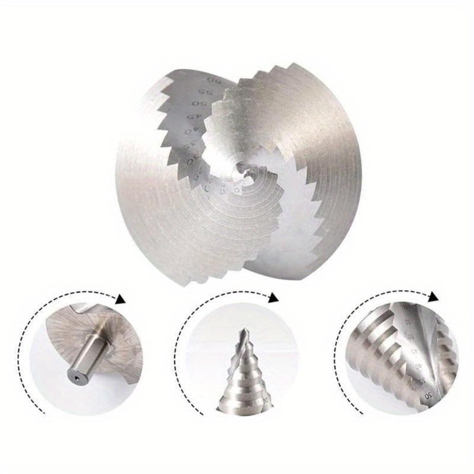 1 Pcs 6-60mm Step Drill Bit 12.5mm/0.5” Shank 4241 HSS Groove Drill Bit For Wood Plastic Thin Metal Sheet