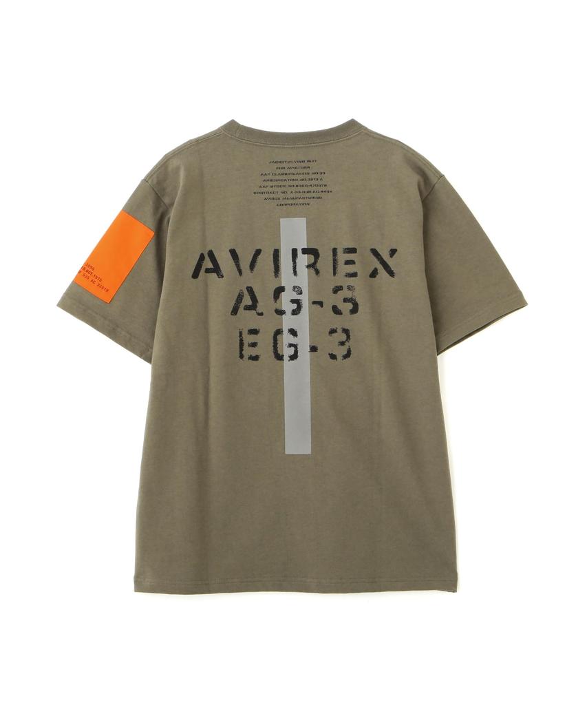 AVIREX REMODEL DESIGN CREW NECK T-SHIRT L Olive