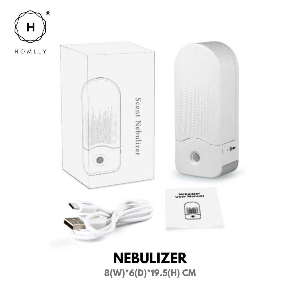 

Homlly Wall Mounted Aroma Essential Oil Nebulizer Diffuser Night Sensor Lamp for Home, Hotel, Spa and Office Nebulizer White