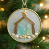 Sea Glass Nativity Christmas Ornament Beach-Inspired Hanging Ornament Nativity Christmas Tree Decoration for Xmas Tree Coastal Home Decor