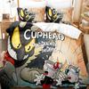 2023 Kawaii Cuphead Mugman Bettwäsche-Set Einzelbett Doppelbett Vollgröße Queen Size King Size Bettwäsche-Sets für Erwachsene Kinder Schlafzimmer Bettbezüge Anime Spiel Bett