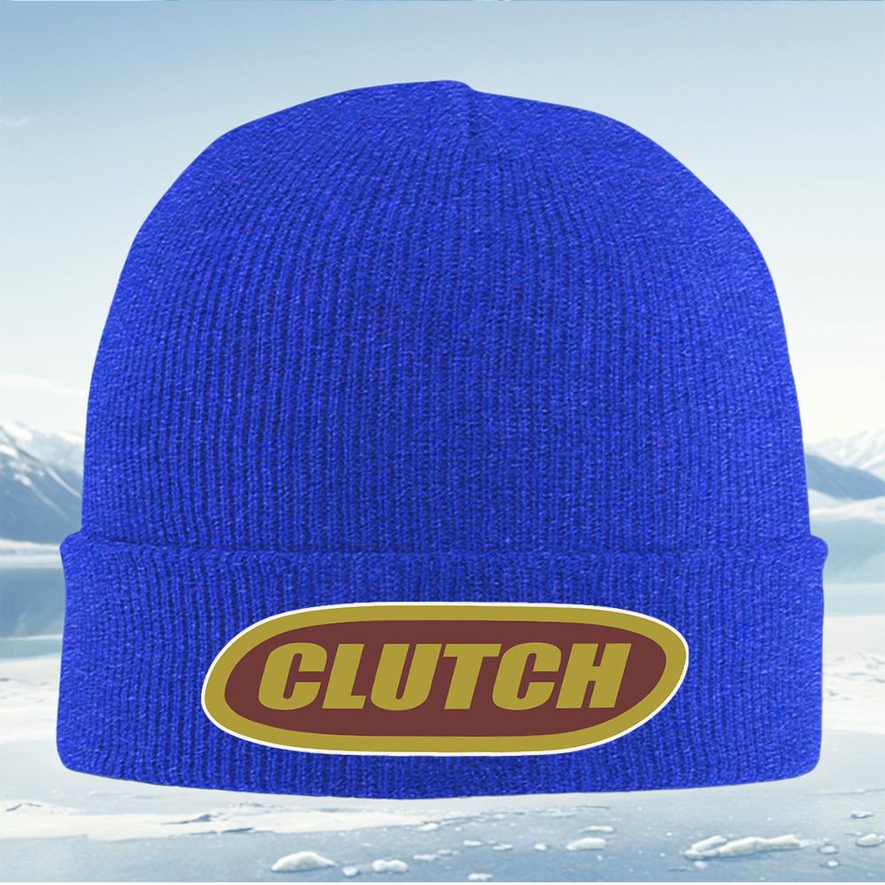 CLUTCH Text Logo Design Oval Shape Men Women Unisex Knitted Hat Beanie Pullover Cap Winter Thermal Warm Christmas Outdoor Cyclin