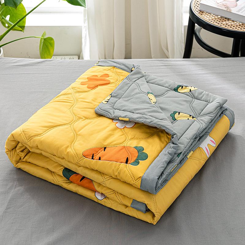 New Printed Quilt Washed Cotton Quilt Summer Thin Quilt Skin Friendly Bedding Air Conditioning Thin Blanket Home Textiles Machine Washable