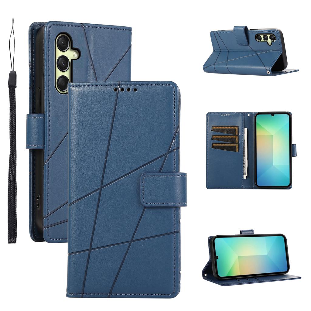 DF-06 Handyhülle für Samsung Galaxy A36 5G mit Linienprägung Leder Wallet Cover