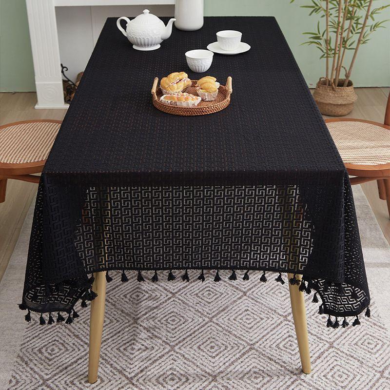 Retro Style Tablecloth High-end Table Mat Rectangular Dining Table Cloth Knitted Atmosphere Decoration Anti Slip