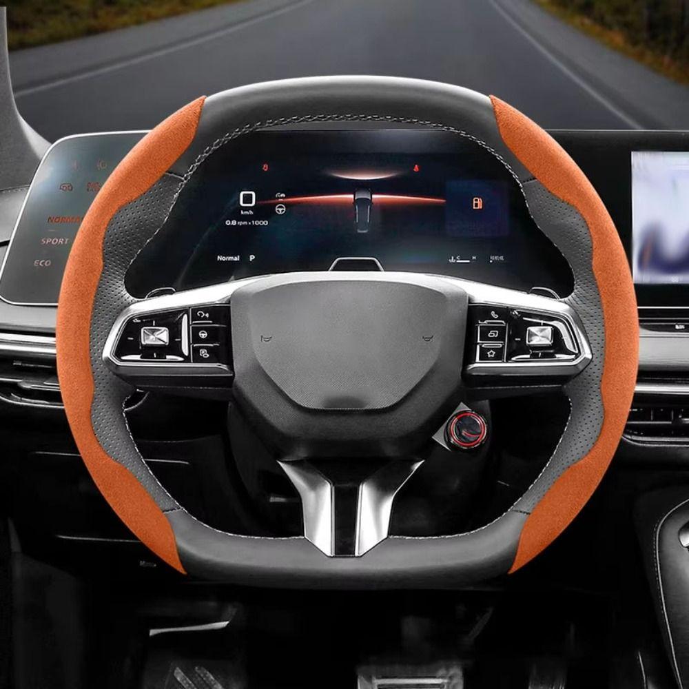 2 Pezzi Coprivolante Lusso in Finta Pelle Scamosciata Ergonomico Antiscivolo Uso 4 Stagioni